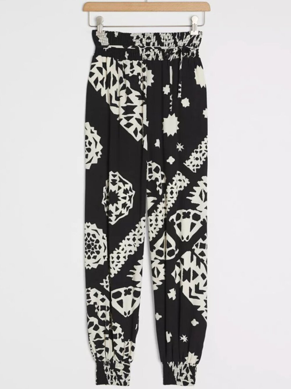 Anthropologie Aniya black and white balloon pull on jogger pants size Small